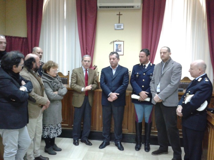 il Questore Longo si congratula con Fazio