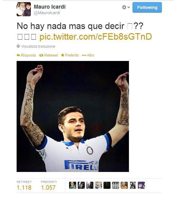 L'esultanza di Mauro Icardi... “Non avete più niente da dire?” Dopo il gol decisivo contro la Fiorentina risponde così per tutte le critiche che gli sono piovute in questi mesi.