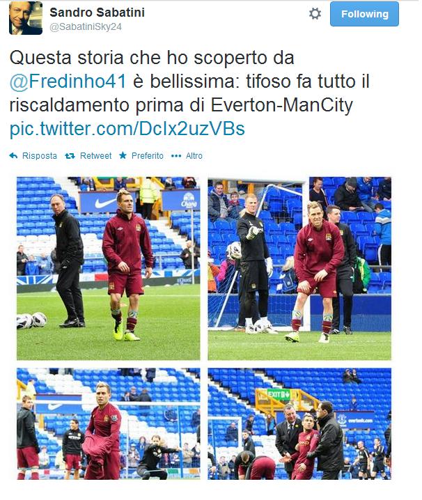 Durante il riscaldamento prima della gara Everton - Manchester City, un tifoso dei Citizens "ManCity" è riuscito ad entrare in campo, e allenandosi per circa 20 minuti, dopo è stato allontanato dagli steward, è arrestato dalla  polizia. Era riuscito a illudere tutti, in pochi si erano accorti che non era un loro compagno. 