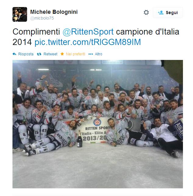 Il Ritten Sport per la prima volta nella storia si laurea campione d'Italia, "squadra del comune di Renon, in provincia di Bolzano è tra le più antiche squadre italiane di hockey su ghiaccio, debuttò nel campionato italiano del 1930" ma fino ad oggi era riuscito a vincere solamente due coppe italia e due supercoppe italiane.