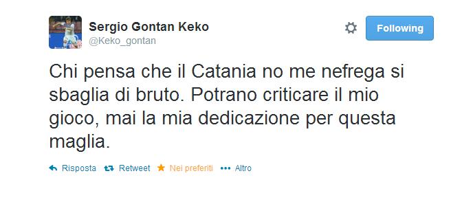 Keko, attaccante del Catania, risponde così alle critiche ricevute in queste ultime settimane da parte di alcuni tifosi Rossazzurri.