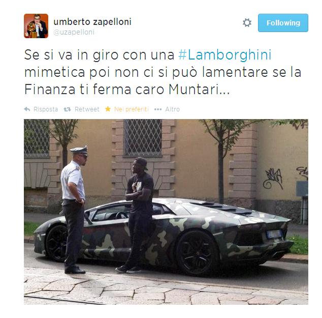 Sulley Muntari (centrocampista del Milan) è stato fermato dalla Guardia di Finanza per un controllo.