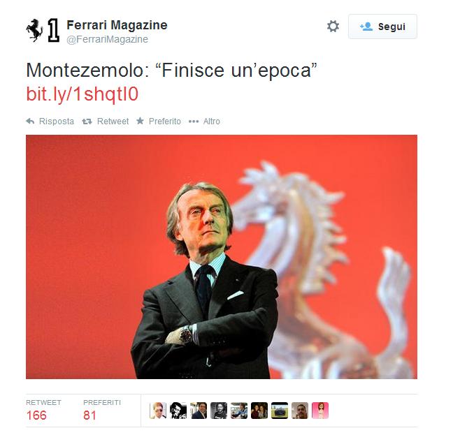 Luca Cordero di Montezemolo dopo 23 anni lascia la presidenza della Ferrari, sarà Sergio Marchionne il nuovo Presidente!