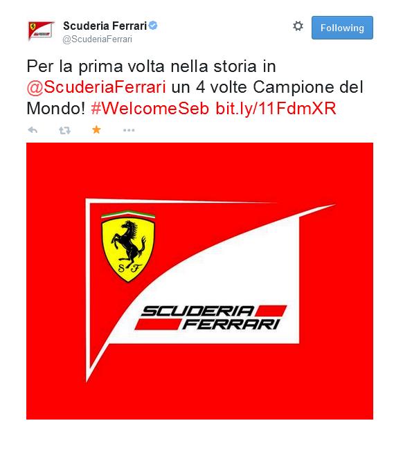 Adesso è ufficiale, il quattro volte Campione del Mondo Sebastian Vettel sarà il prossimo pilota della Scuderia Ferrari. 