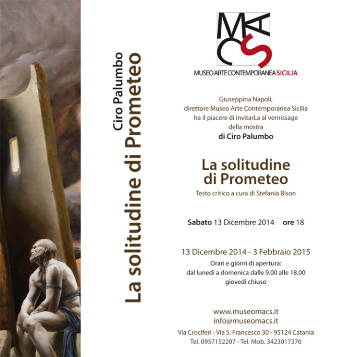 invito mostra La Solitudine di Prometeo