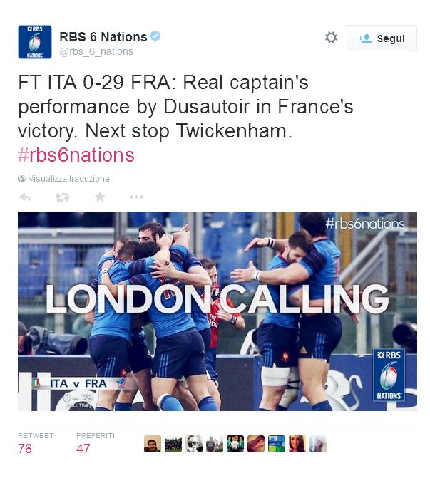 Partita da dimenticare per la nazionale italiana di rugby, che subbisce un amara sconfitta contro la Francia per 29-0 non riuscendo a fare neanche un punto.