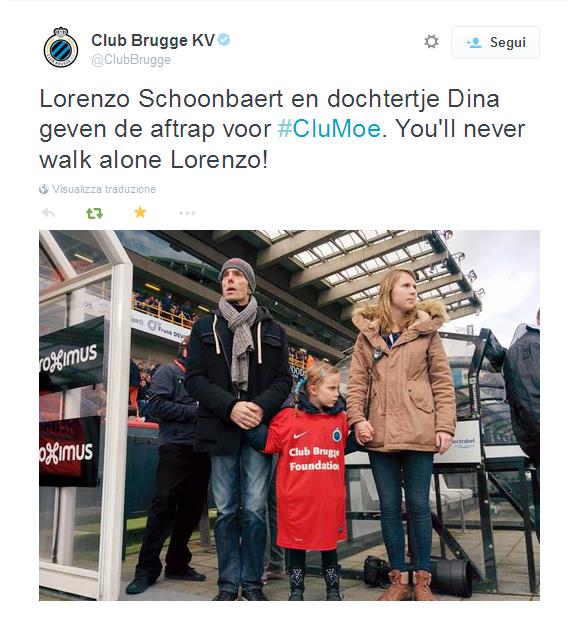 Lorenzo Schoonbaert, malato terminale di cancro, rinvia l'eutanasia per tifare un ultima volta la sua squadra del cuore, il Club Brugge "Vorrei vedere la mia squadra vincere un’ultima volta, poi me ne andrò in pace”.