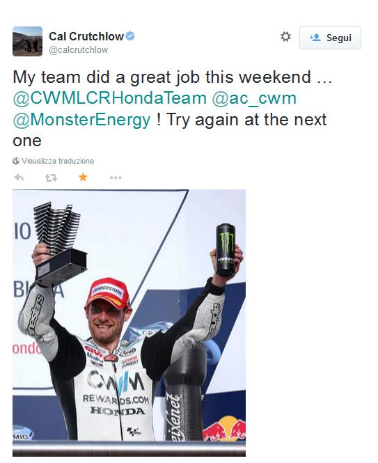 Show di Valentino Rossi, parte dall'ottavo posto e si piazza sul gradino più alto del podio, davanti ad Andrea Dovizioso "terzo podio consecutivo" e Cal Crutchlow.