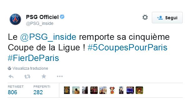 Non riesce la seconda impresa del Bastia contro il Paris Saint-Germain, dopo quella del 10 gennaio 2015 in campionato dove sotto di due gol riuscì a sorpresa a battere i parigini per 4-2. Si sono dovuti arrendere alle doppiette di Ibrahimovic e Cavani. Il PSG regala ai propri tifosi la quinta coppa di lega della propria storia.