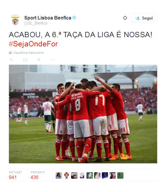 Con la vittoria per 2-1 contro il Maritimo, il Benfica si aggiudica il suo secondo titolo stagionale, dopo il campionato arriva anche la Coppa di Lega.