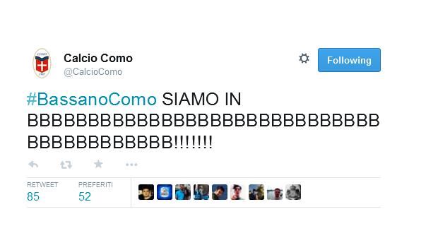  Dopo 12 anni il Como torna in serie B, con il pareggio per 0-0 sul campo del Bassano conquistano la promozione, grazie alla vittoria dell'andata per 2-0. 