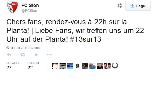 Battendo in finale i campioni di Svizzera per 3-0, il Sion si aggiudica la sua 13esima coppa di Svizzera. Il Sion detiene il record mondiale con 13 vittorie in 13 finali di Coppa nazionale. 