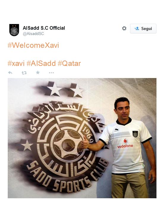 Xavi è stato presentato dal suo nuovo club, l'Al-Sadd 