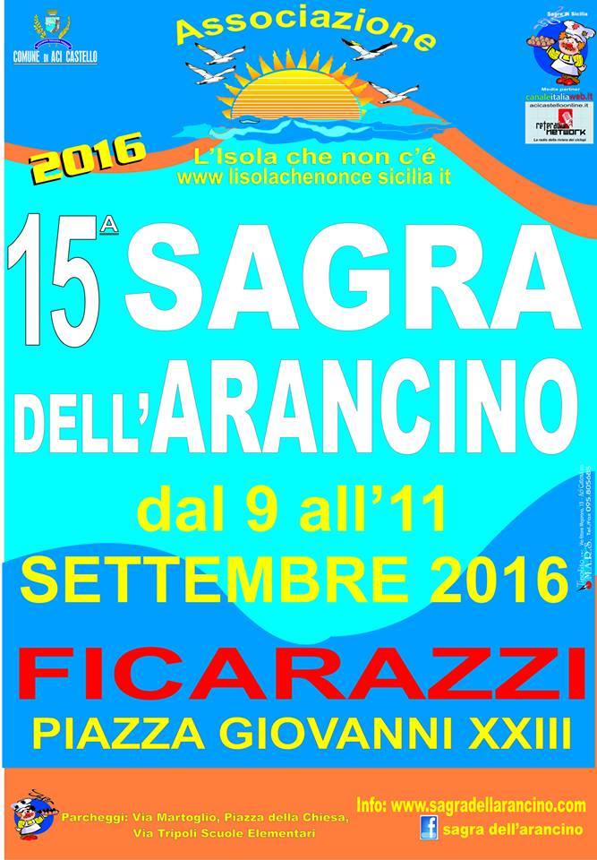 E facebook è sempre più blu PROFILO D’ARANCINO” 1.Carica la locandina dell’evento come immagine del tuo profilo. 2. Stampa l’immagine del tuo profilo contenente la locandina. 3.Recati allo stand della cassa con il foglio stampato. Il tuo nome e cognome sarà selezionato per partecipare all’estrazione giornaliera che si terrà ogni sera, alle ore 22:00, durante i tre giorni della sagra. In palio ogni giorno premi e buoni sagra. Inoltre parteciperai al sorteggio finale con ricchi premi domenica 11 settembre alle ore 22:00.